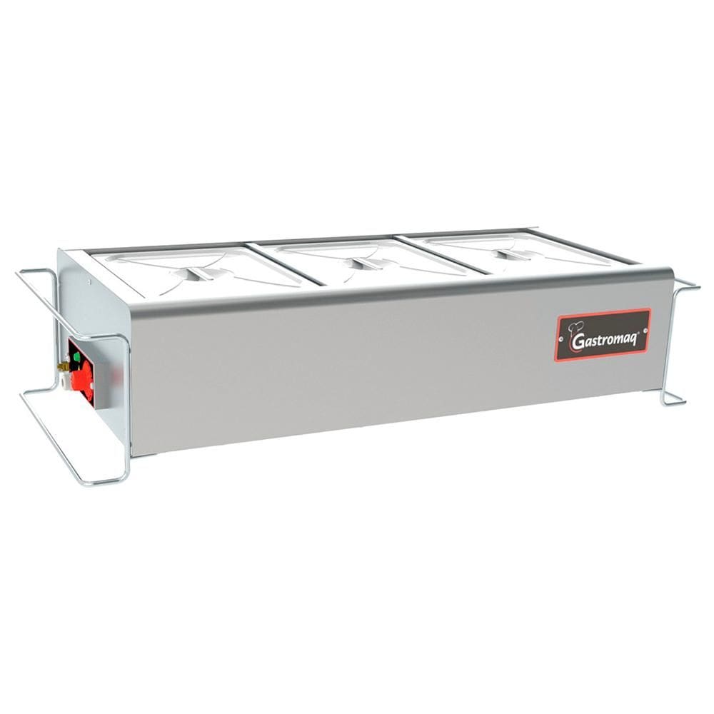 Buffet de Mesa Aquecido Gastromaq Inox 3 Cubas Tampa Inox 127V BTME 03 ST I