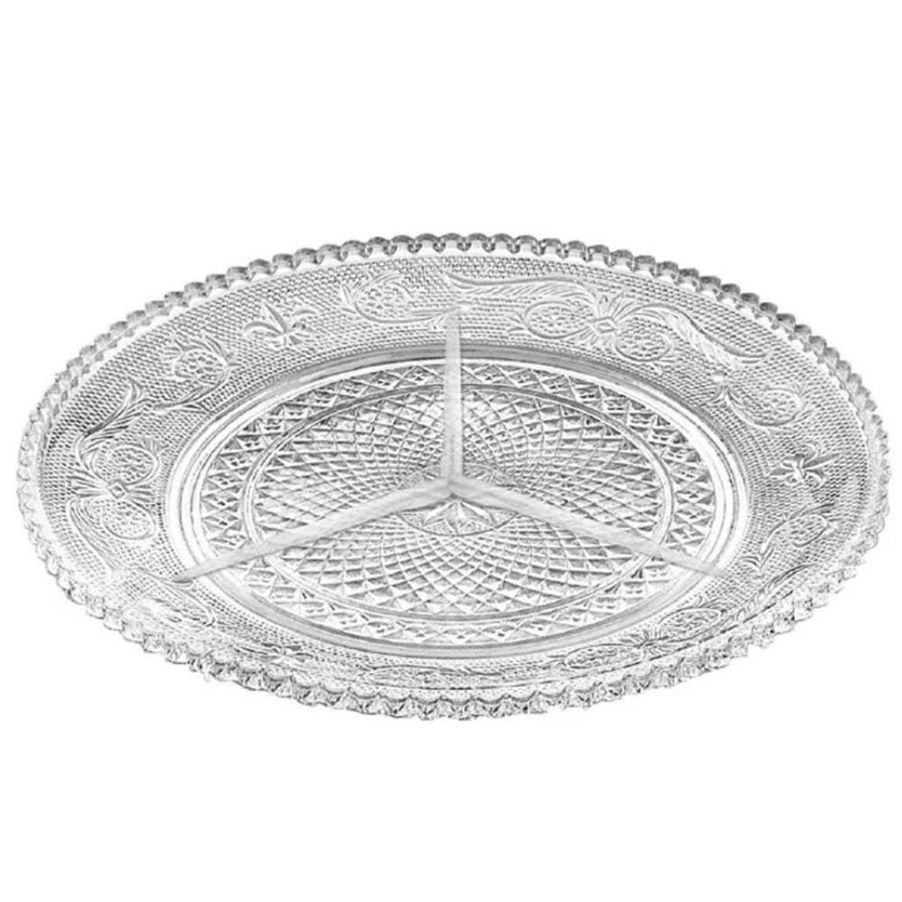 Petisqueira De Vidro 3 Divisórias Sands Zahav Glass
