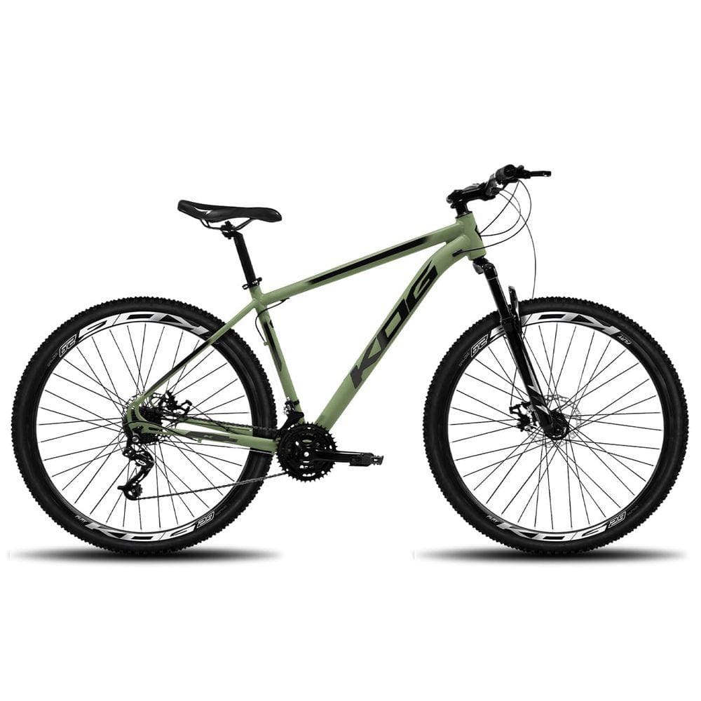 Bicicleta Aro 29 KOG 24v Freios Hidráulicos Verde Militar