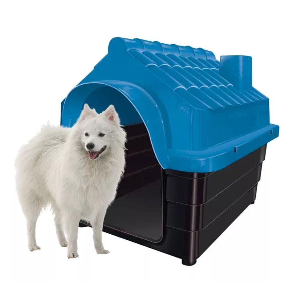 Casa Casinha Cachorro Gato Pet N5 Plástico Premio Azul
