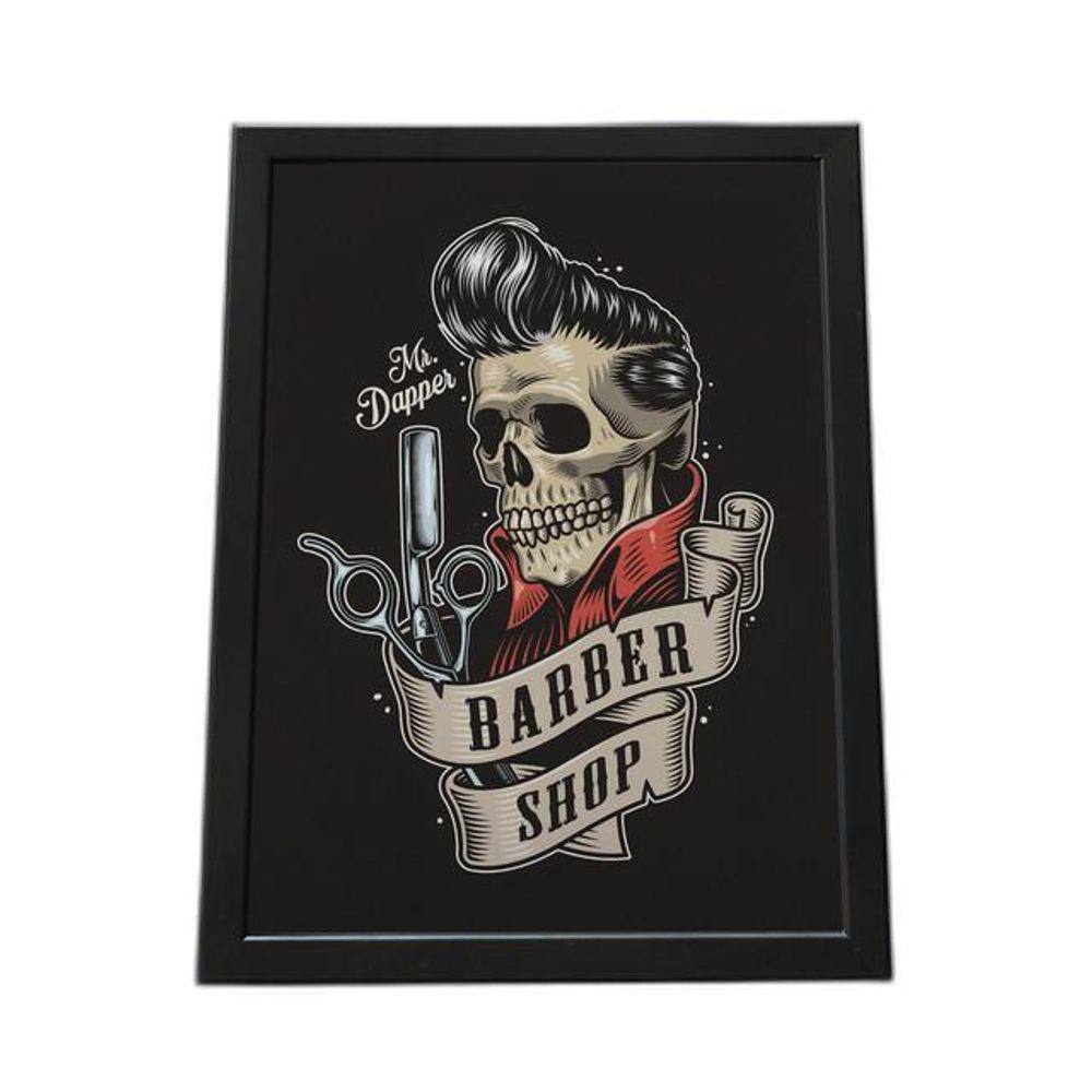 Quadro Com Moldura Barber Shop Ilustração