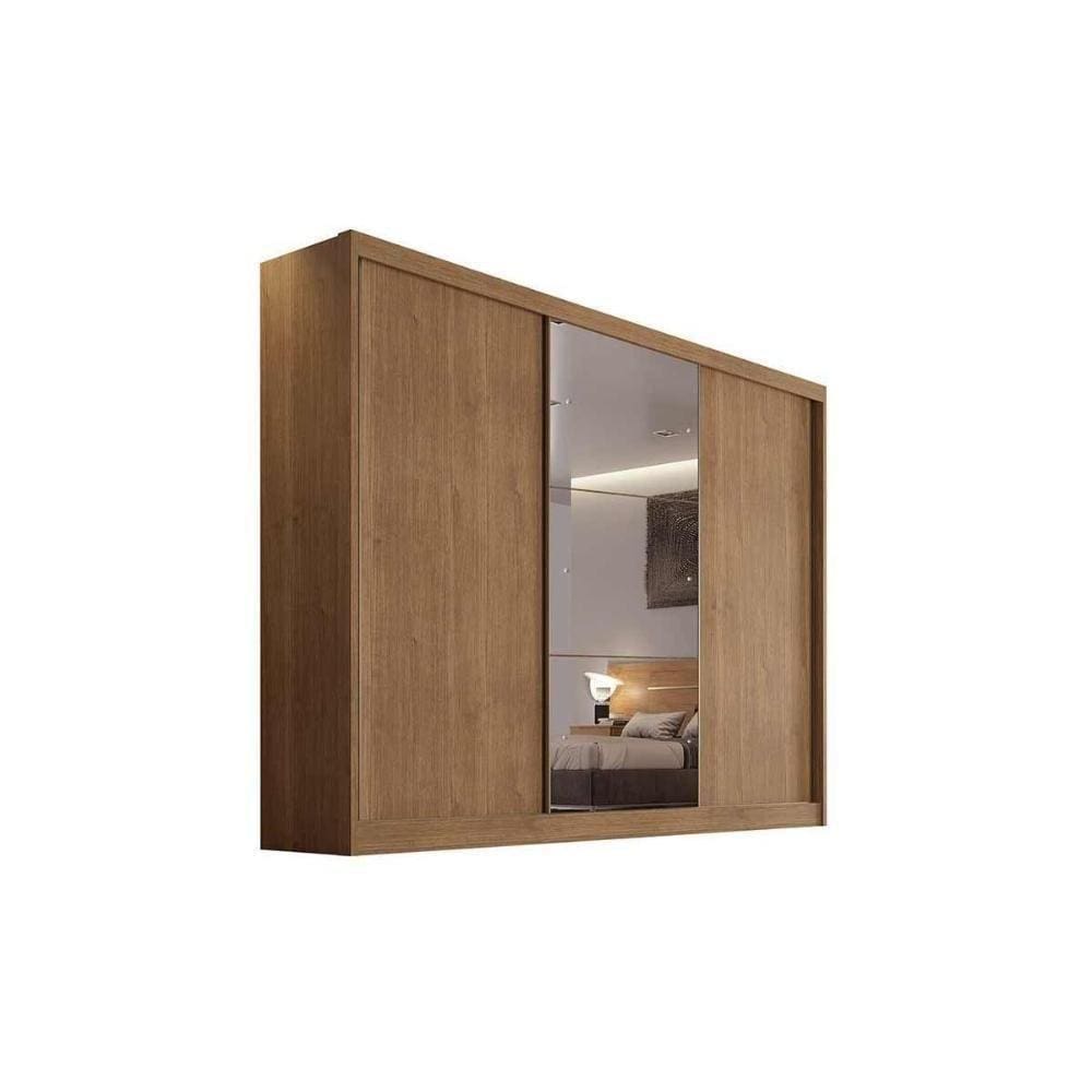 Guarda Roupa Casal 3 Portas E 4 Gavetas Diamond/Toulon Plus Freijo Cumaru - Novo Horizonte