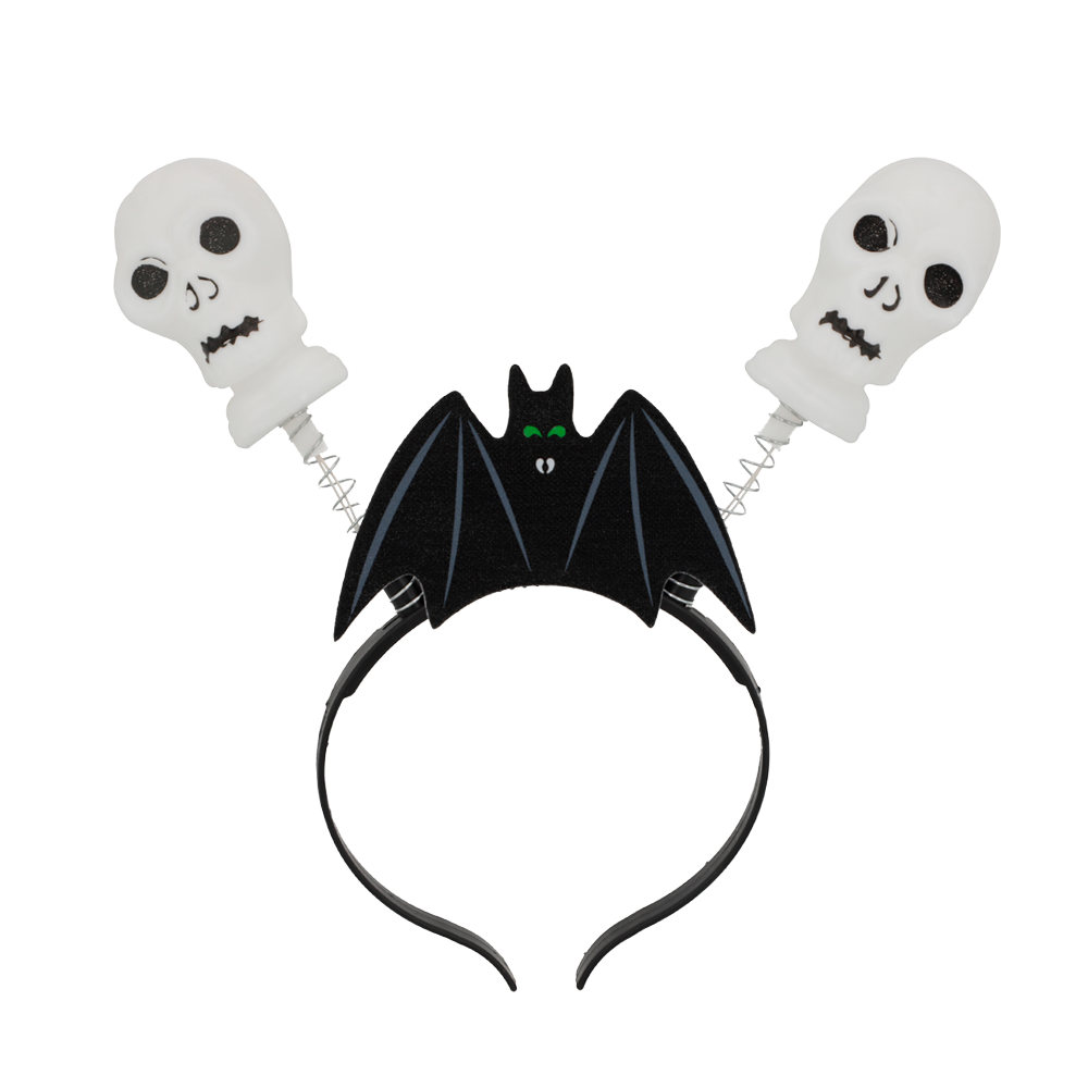 Kit 10 Tiara Arco de Haloween Caveira Morcego com Luz
