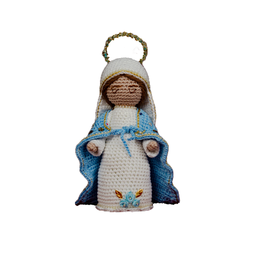 Nossa Senhora Das Graças Delicada Em Crochê Amigurumi
