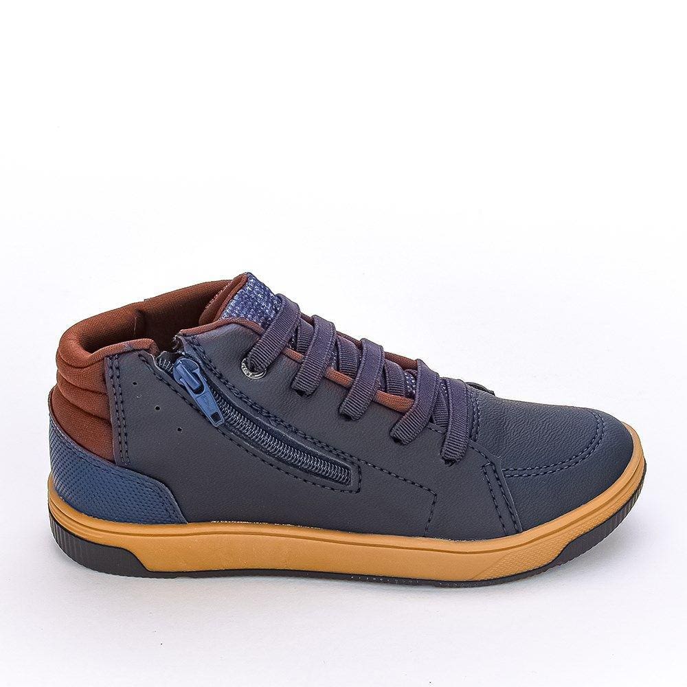 Tênis Infantil Casual Kidy Estilo Bota Cano Médio Marinho