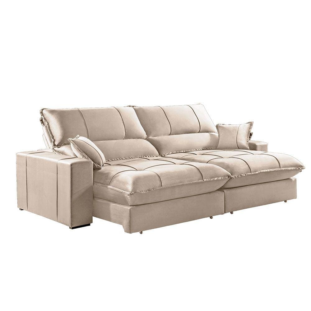 Sofá Zeus Reclinável Retrátil com Pillowtop e Espuma D28 Zarat