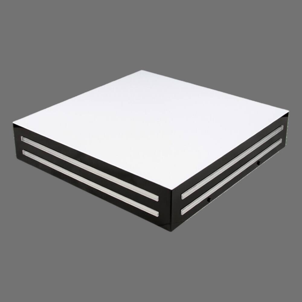 Luminária Plafon de Sobrepor Acrílico Com Friso Lateral 35x35 cm 4xE27