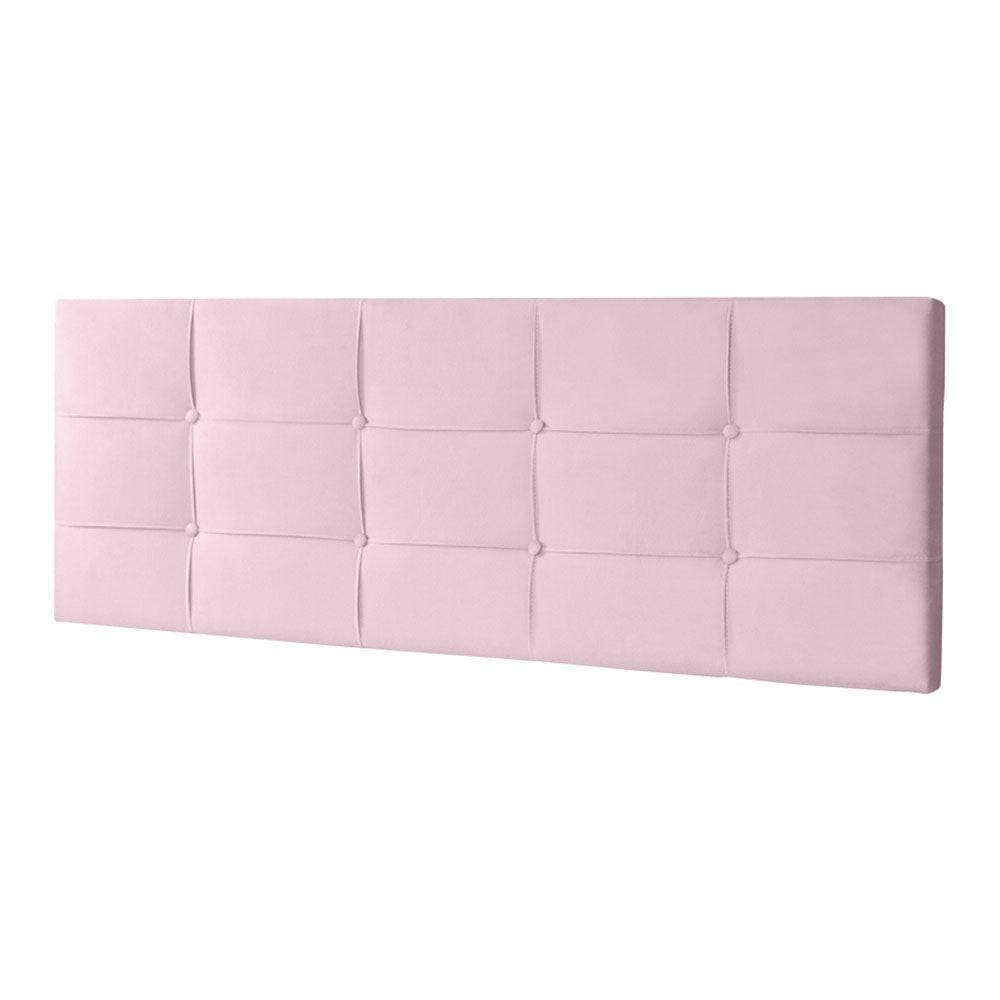 Cabeceira Painel Solteiro 0,90m Roma Suede Rosa Bebê - Pallazio