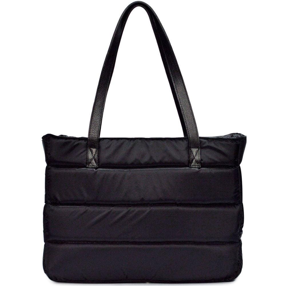 Bolsa Feminina Nylon de Ombro Shopbag Alça de Couro Madamix