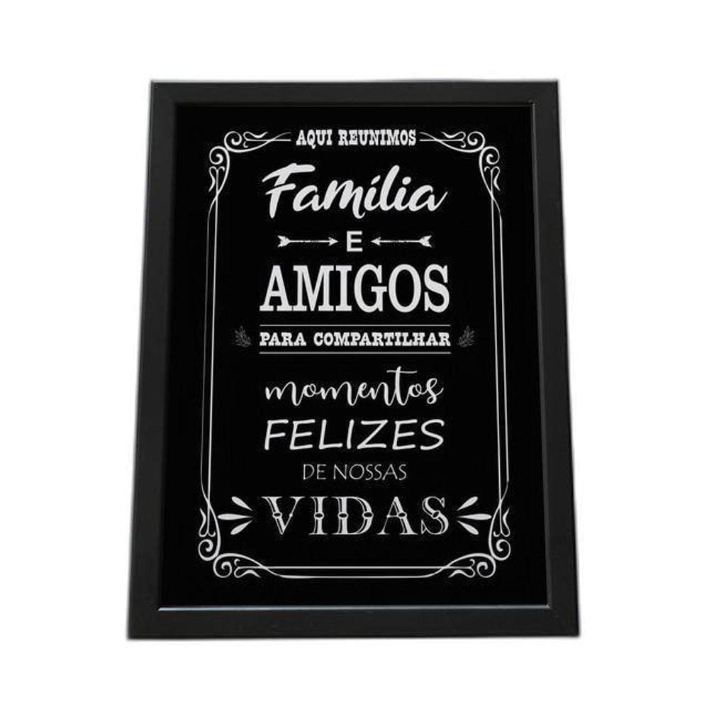 Quadro Com Moldura Família E Amigos Para Compartilhar A4