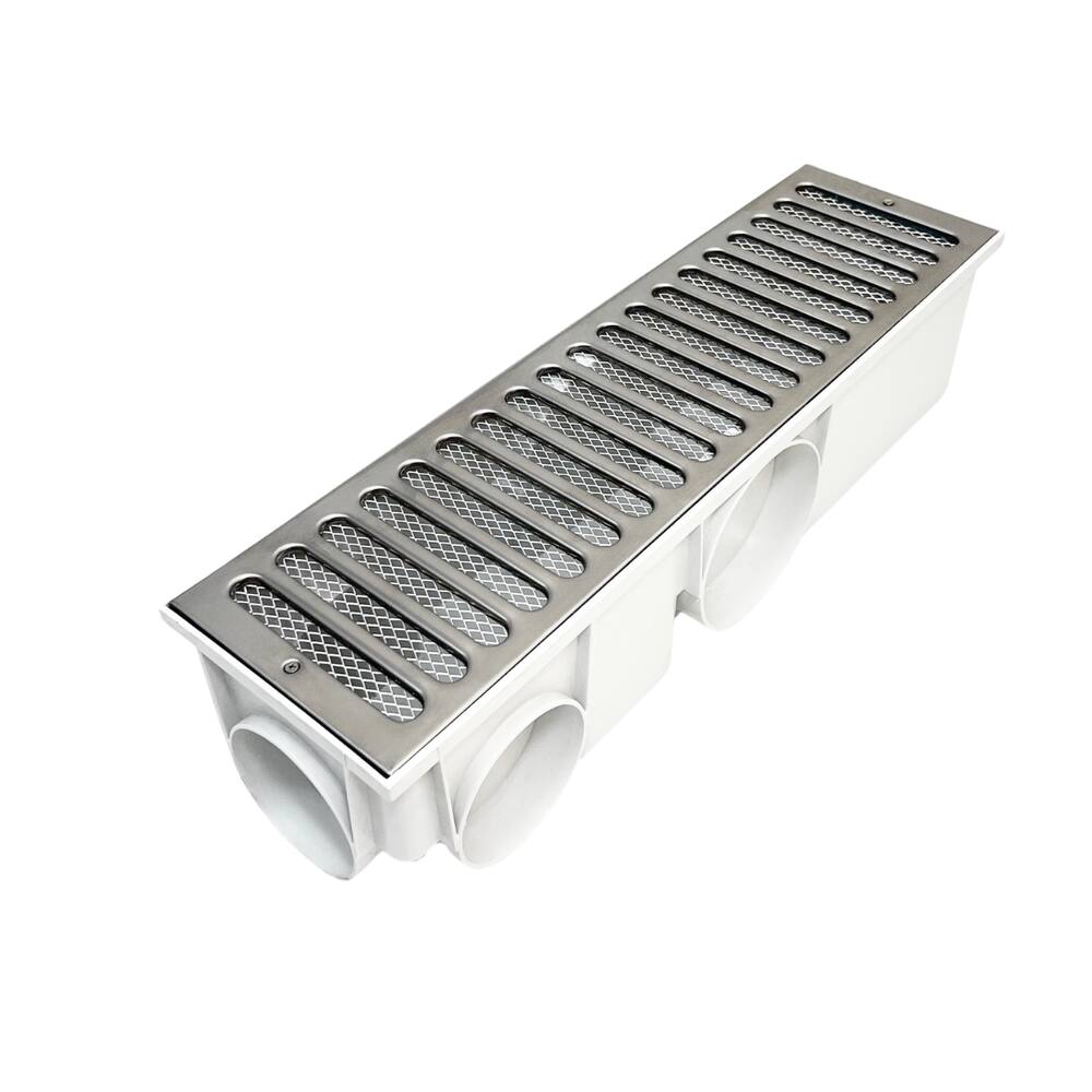 Ralo Pluvial modelo 15x50 Inox Modular Branco com Tela