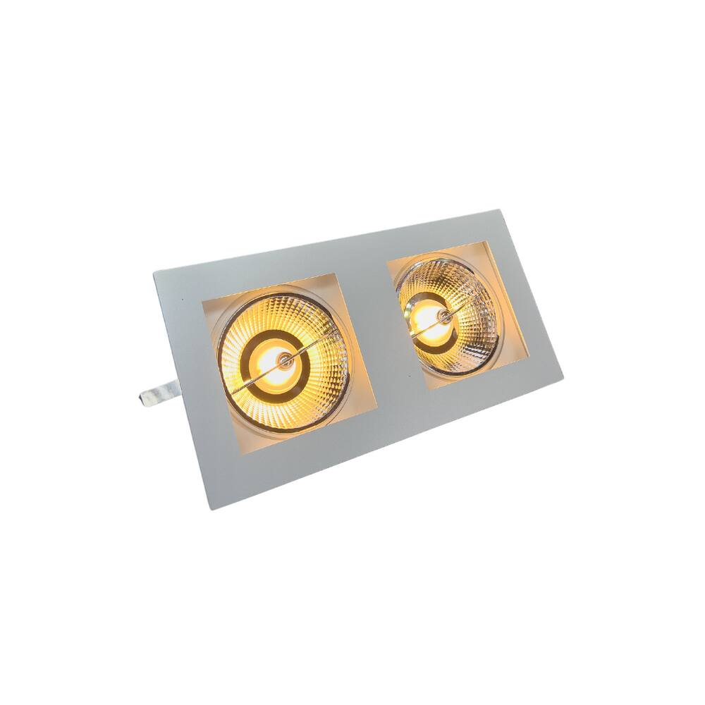 Spot Embutir Recuado Duplo Direcionável 2x AR111 De Aluminio