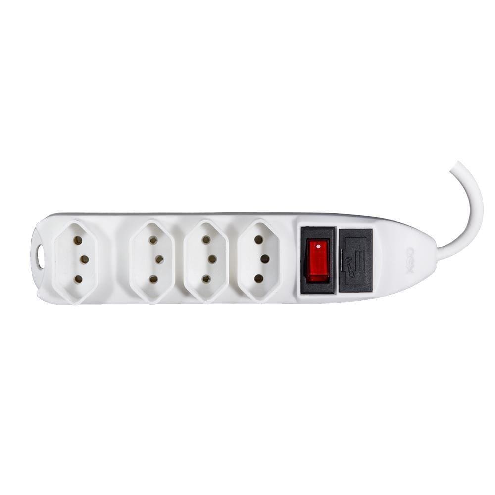 Filtro de Linha Oex Tm102, 4 Entradas, 10A, Bivolt - Branco