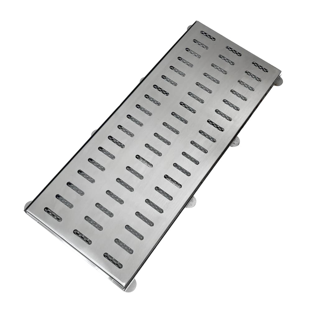 Ralo Linear 20x50 Grelha Com Aro Inox 304 E Tela Anti Rato