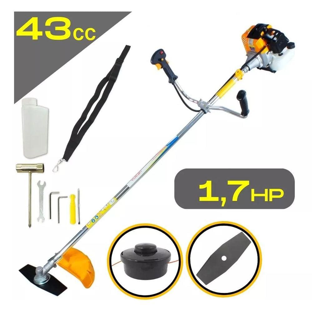 ROCADEIRA PROFISSIONAL 43cc VULCAN TRENT VR430-S 1,7HP Motor 2 Tempos Corte Lateral com Carretel com Fio + Faca