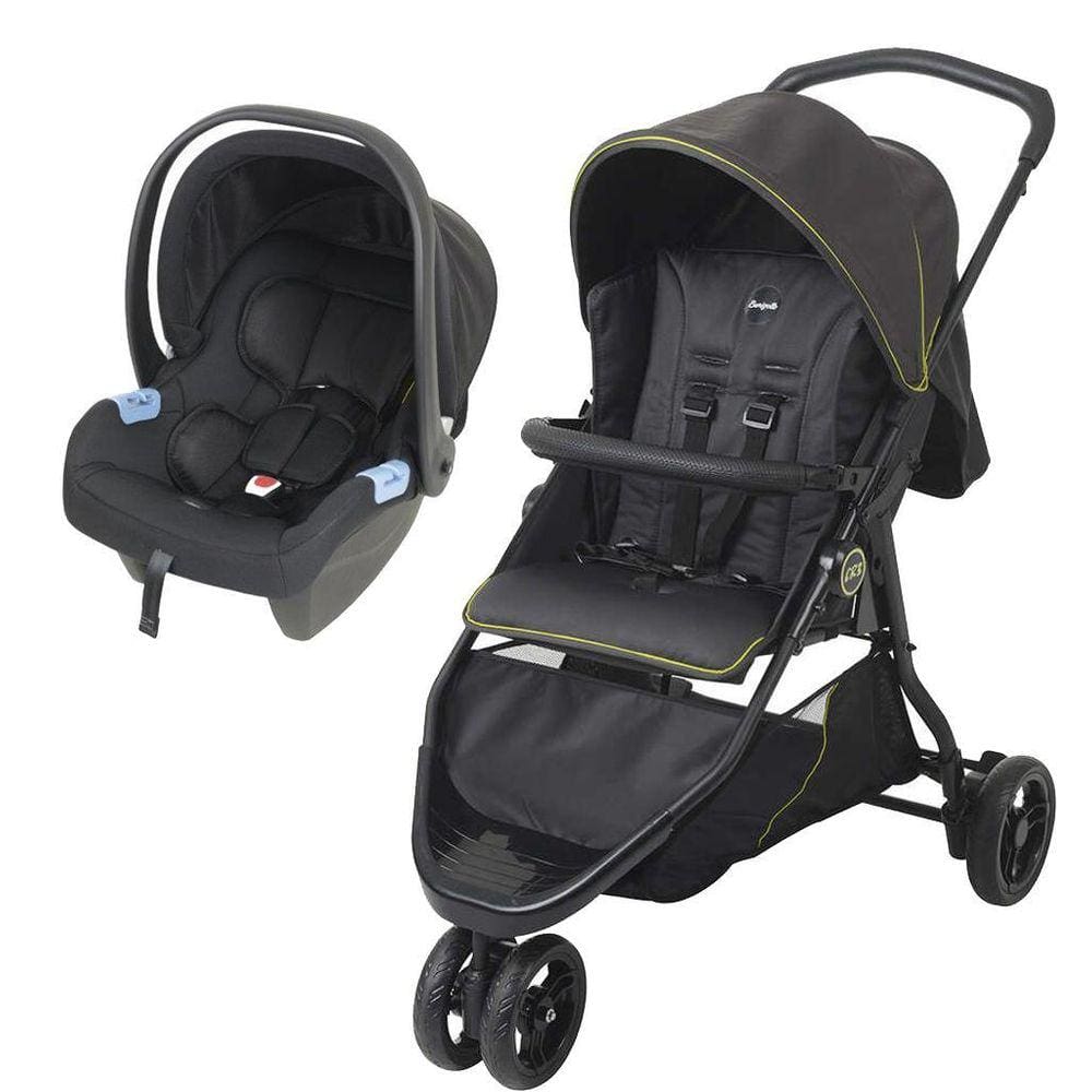 Carrinho De Bebê Cr3 Gray Neon Com Bebê Conforto - Burigotto