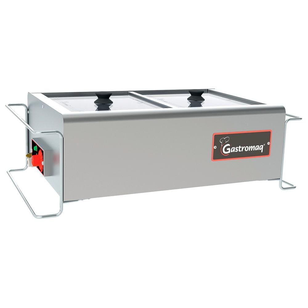 Buffet de Mesa Aquecido Gastromaq Inox 2 Cubas Tampa Vidro 127V BTME 02 ST V