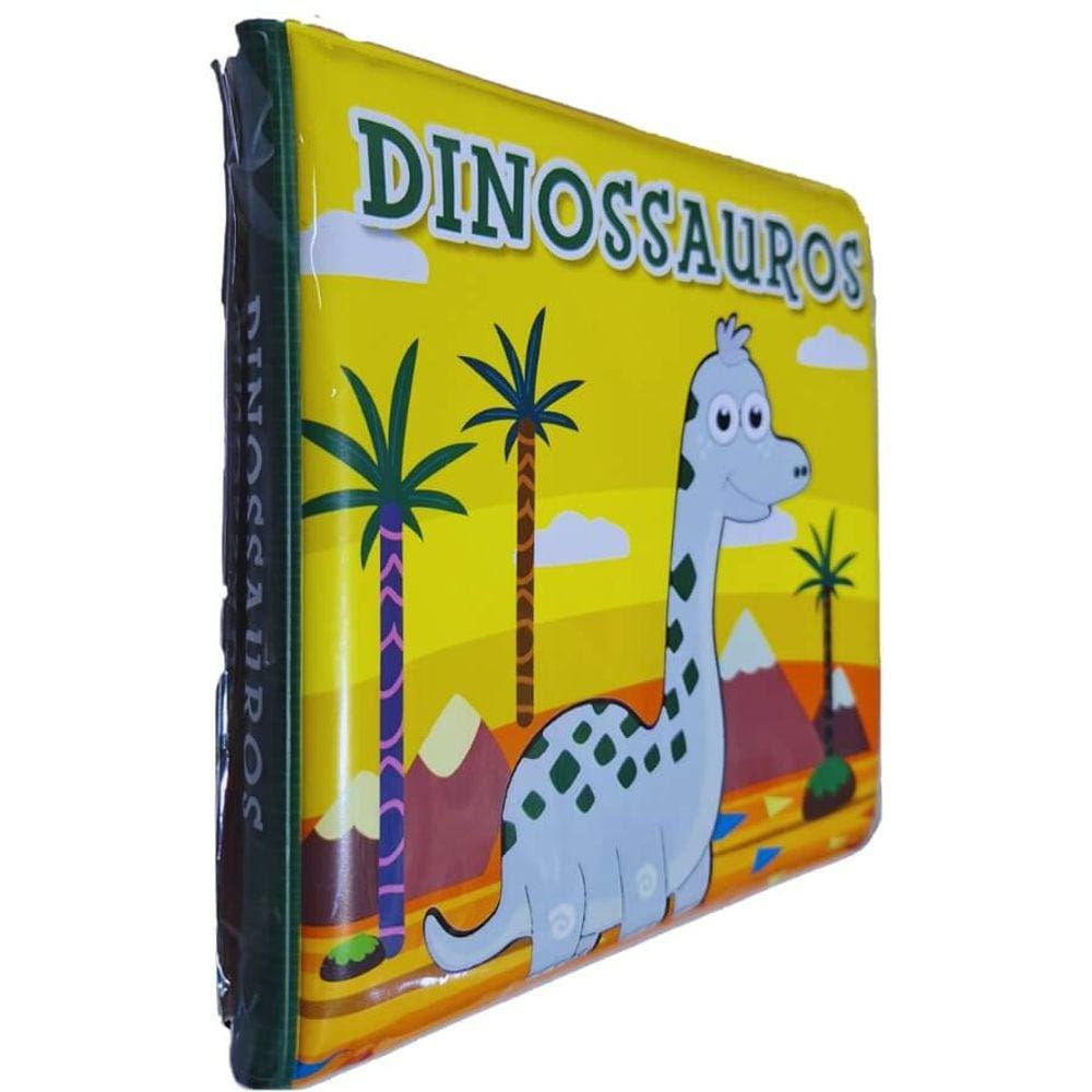 Livro de Banho Bebê Banho Dinossauros Coleção Molhe e Veja as Cores