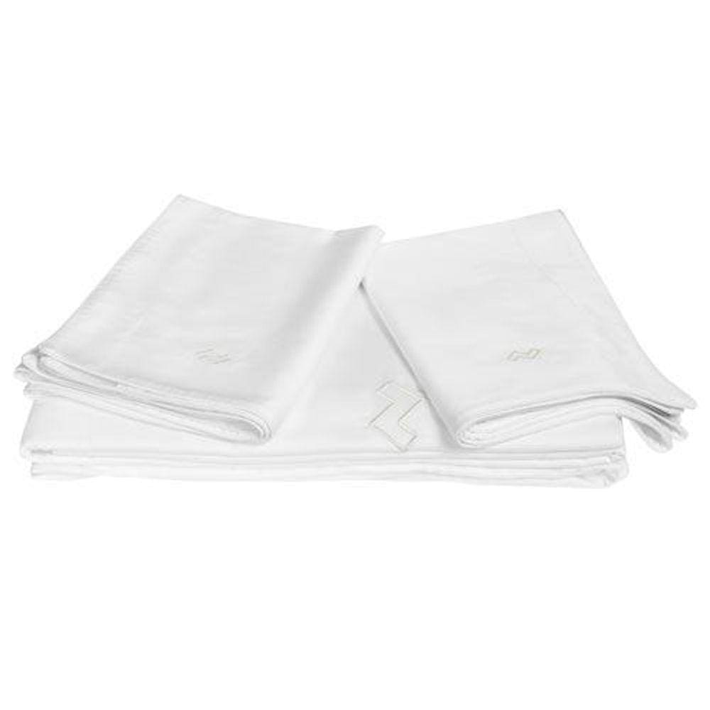 Jogo de Lençol Casal em Bambu toque Fresco e Suave com 04 Peças Branco - Zissou