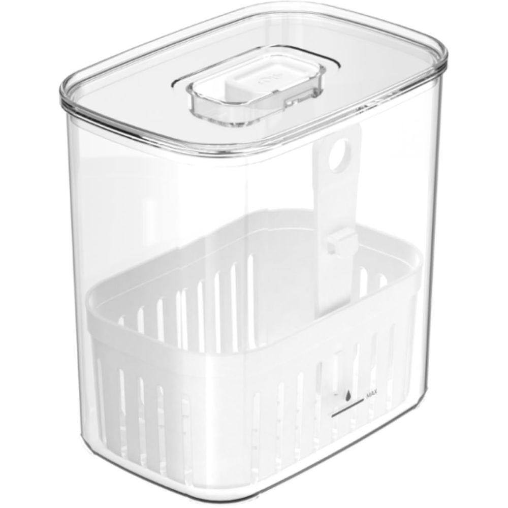 Organizador De Temperos E Verduras Geladeira 1,5l Com Cesto