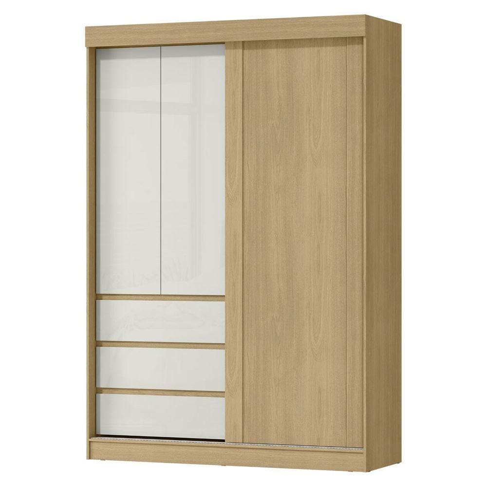 Guarda Roupas 2P Correr 100% Mdf Bagdá Castanho Off White