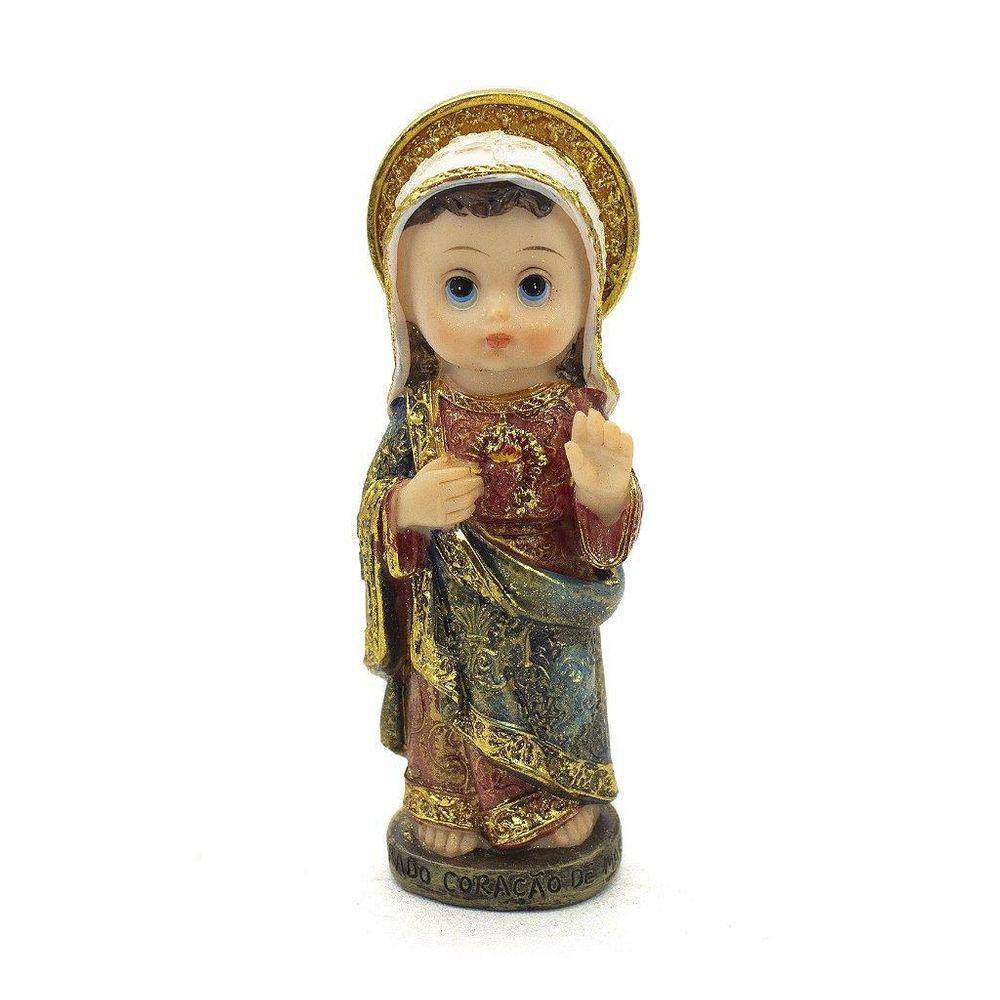Imagem Imaculado Coração Maria Infantil Importada Resina 12