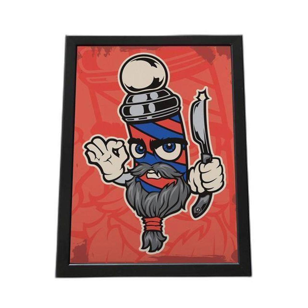 Quadro Com Moldura Ilustração De Barbeiro De Personagem