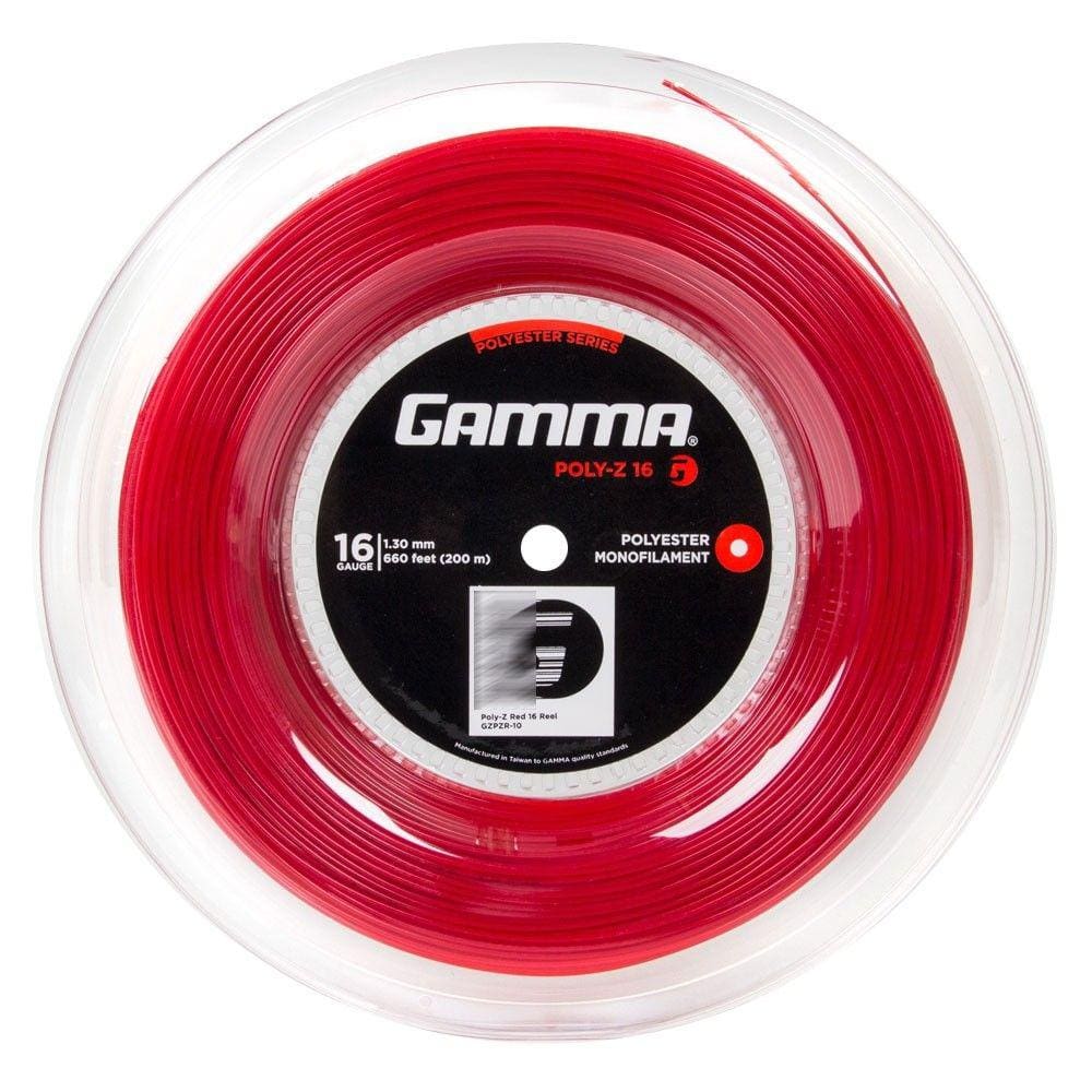 Corda para Raquete de Tênis Gamma Poly-Z 1,30mm Vermelha