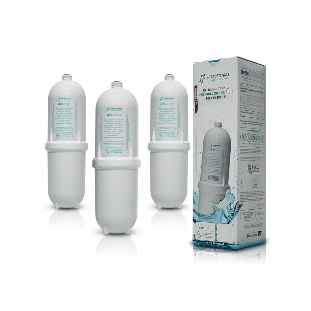 Kit 3 Refil Hidrofiltros Compatível Soft Everest Start Slim