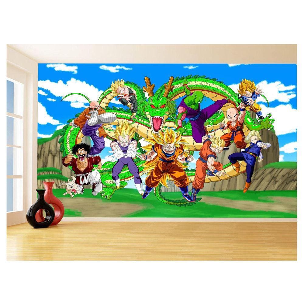 Papel De Parede Dragon Ball Goku Vegeta Anime 3,5M Dbz456