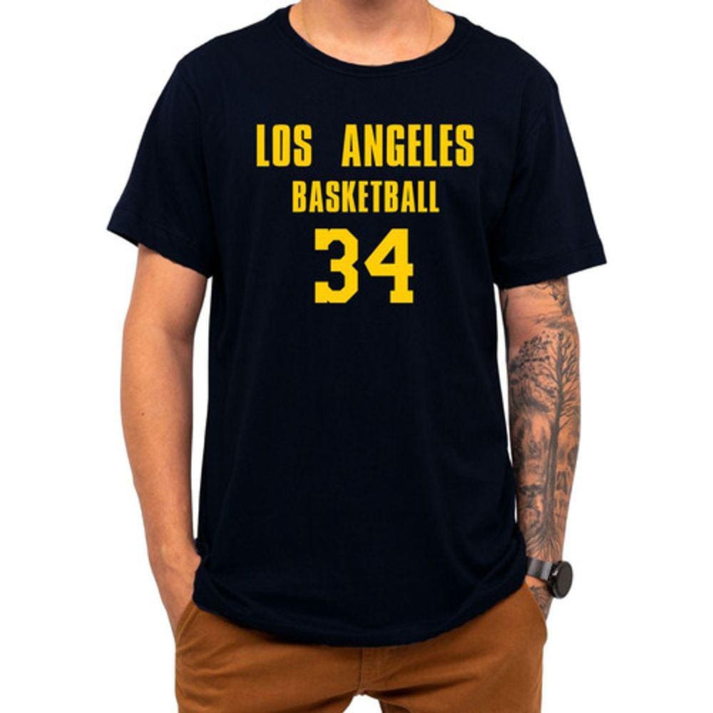 Camiseta Basquete Los Angeles Basketball Número 34 Esportiva