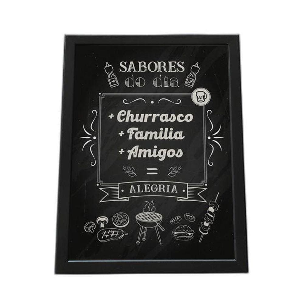 Quadro Com Moldura Sabores Do Dia: Churrasco A4