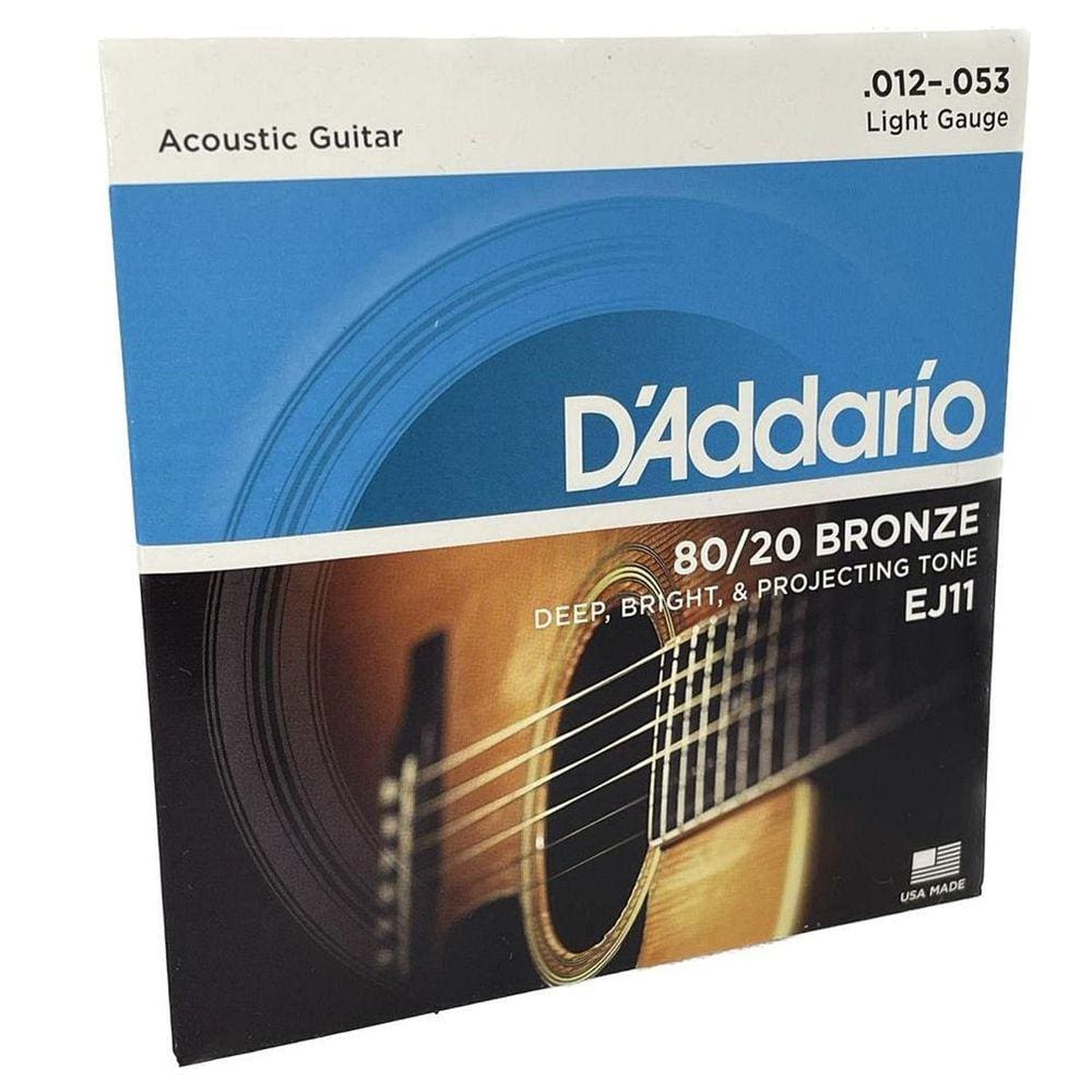 Encordoamento 12-53 D`Addario Ej11 Violão Aço Bronze 80/20