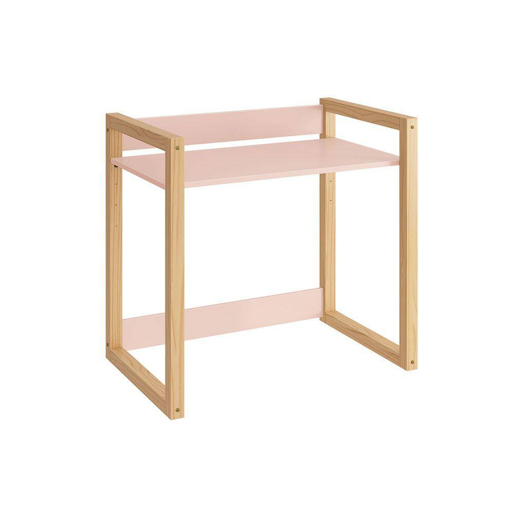 Mesa Zoe Infantil com Regulagem de Altura Rosa Fosco/ Madeira Natural - Reller