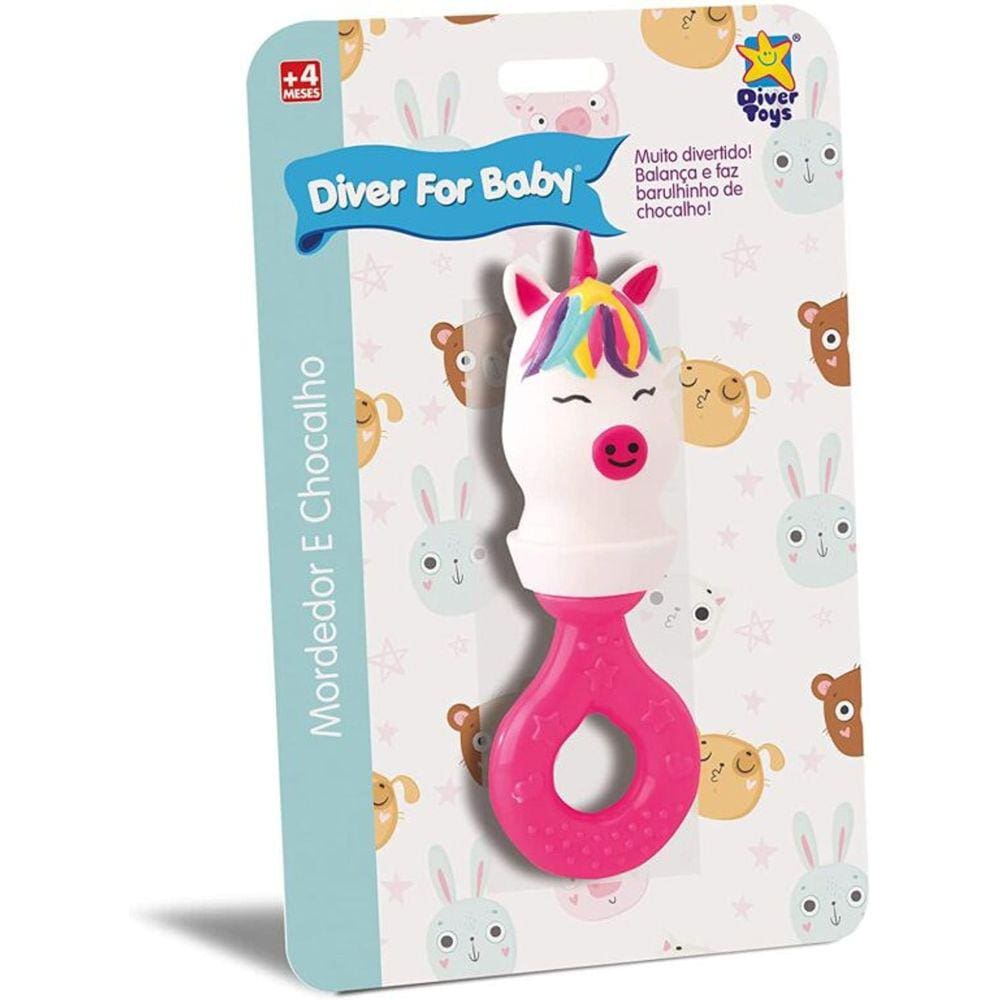 Mordedor De Chocalho Unicornio Divertoys