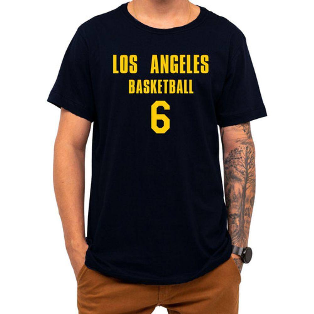 Camiseta Basquete Los Angeles Basketball Número 6 Esportiva