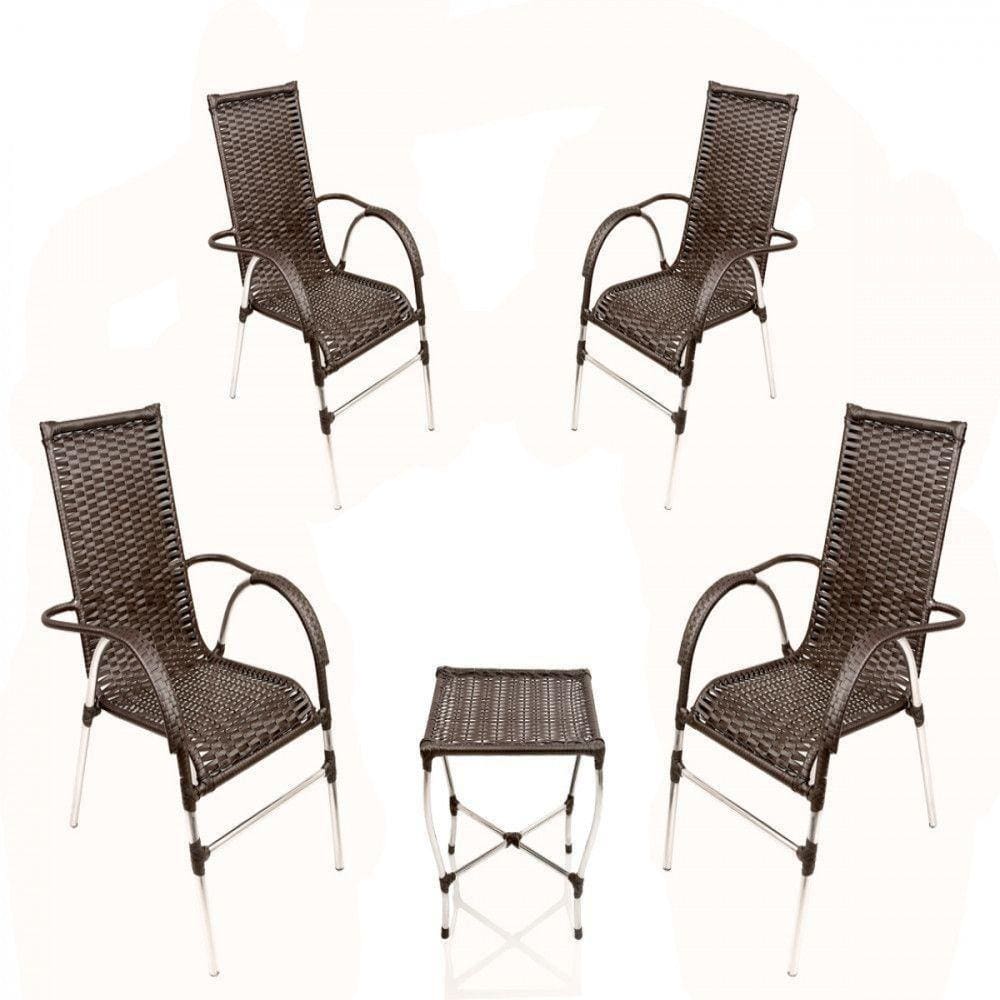 Jogo 4 Cadeiras E Mesa E Jardim