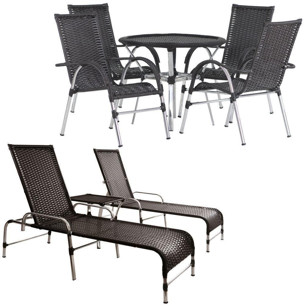 4 Cadeiras E Mesa, 2 Espreguiçadeiras E Mesa