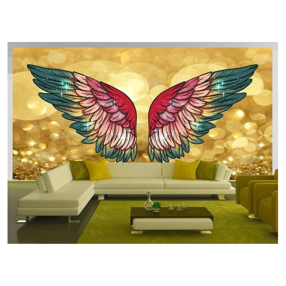 Papel De Parede 3D Arte Asas Selfie Insta Cores 3,5M Tra209