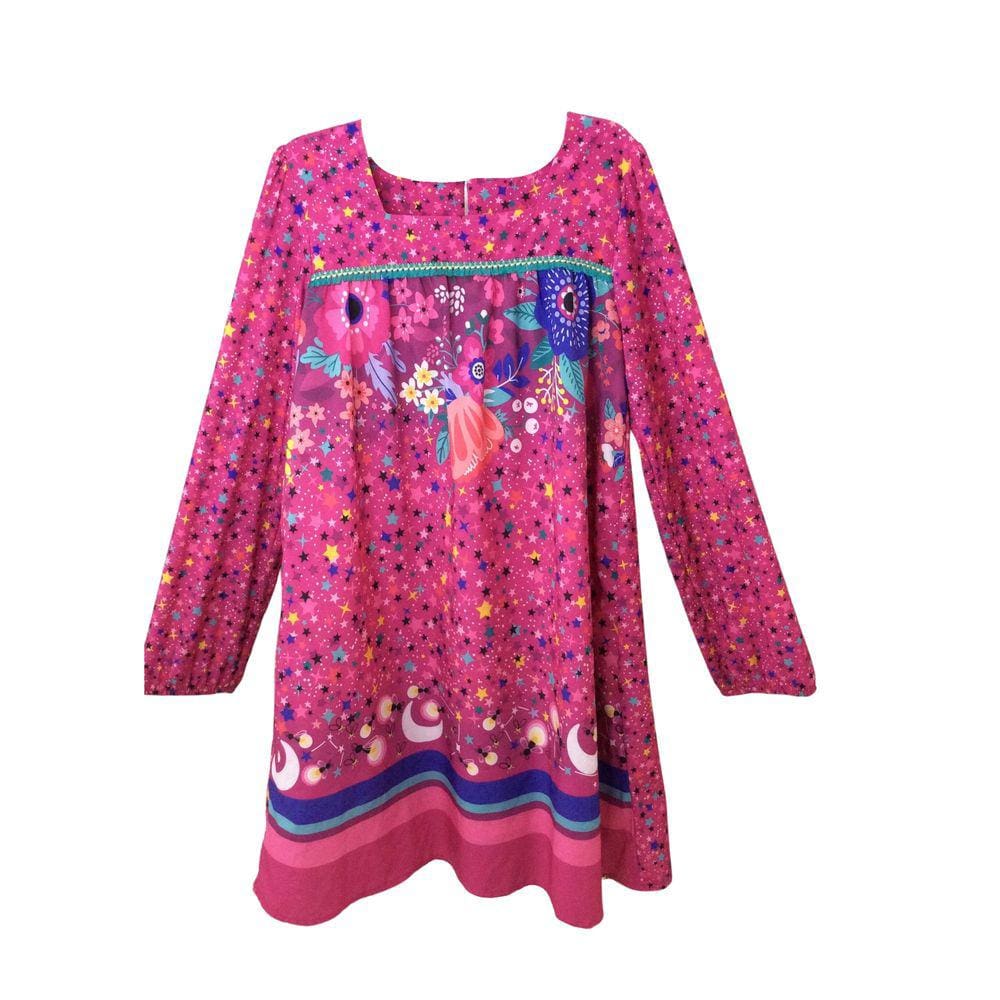 Vestido Infantil Mon Sucre Pink Estampado tam 12