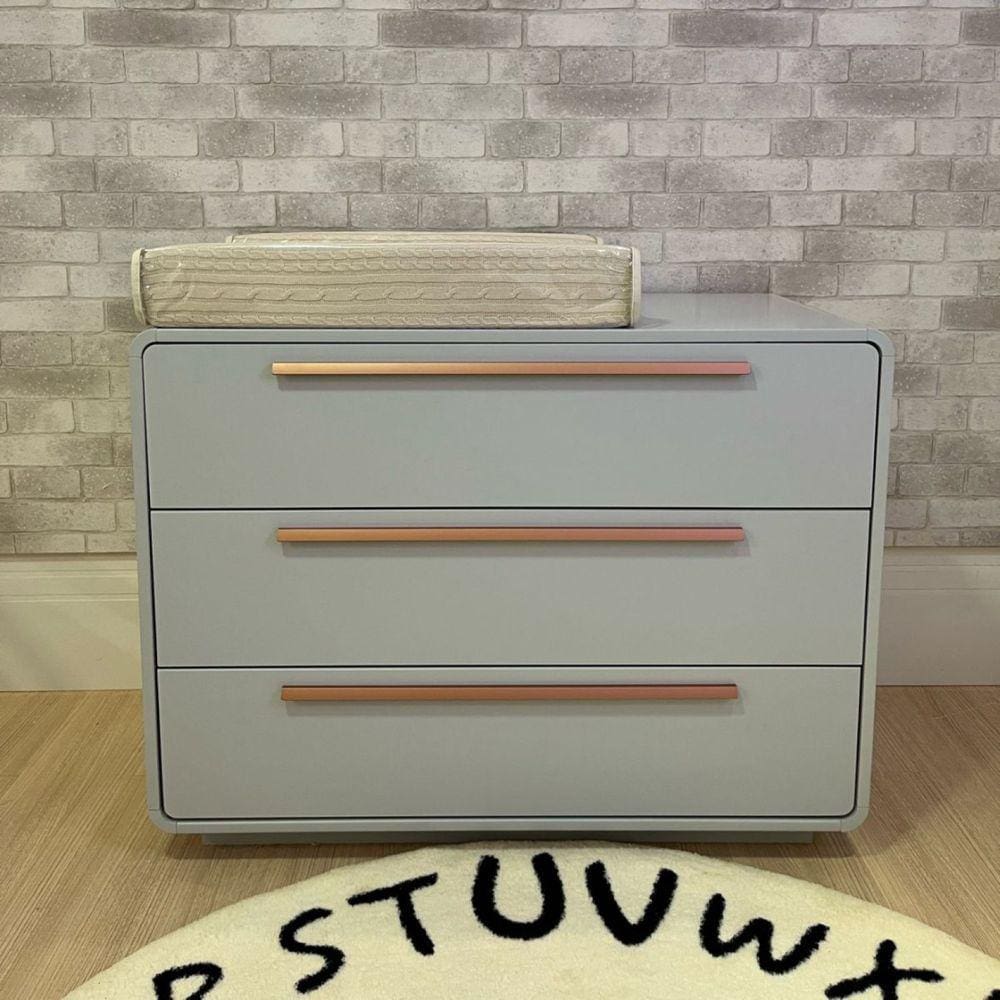 Cômoda Infantil 3 Gavetas Wave Cinza