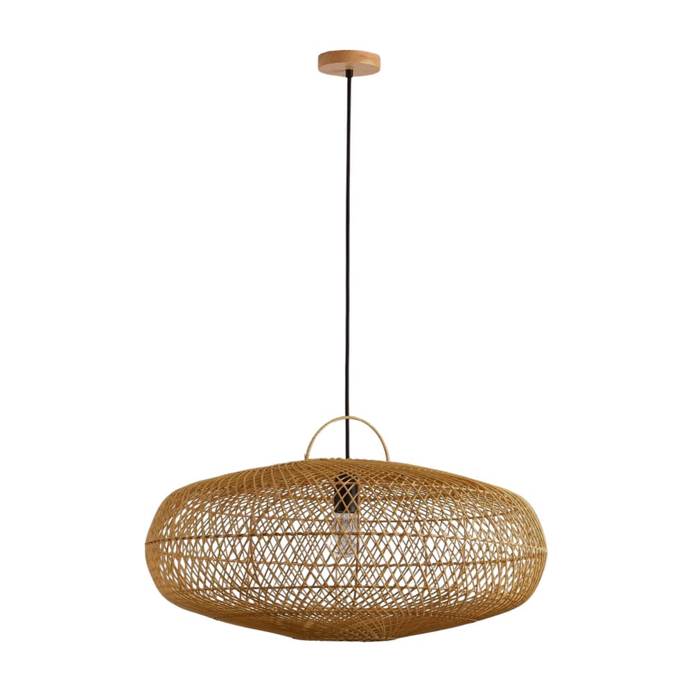 Pendente Ôtaki Rattan D60 Cm - 3 Metros De Cabo