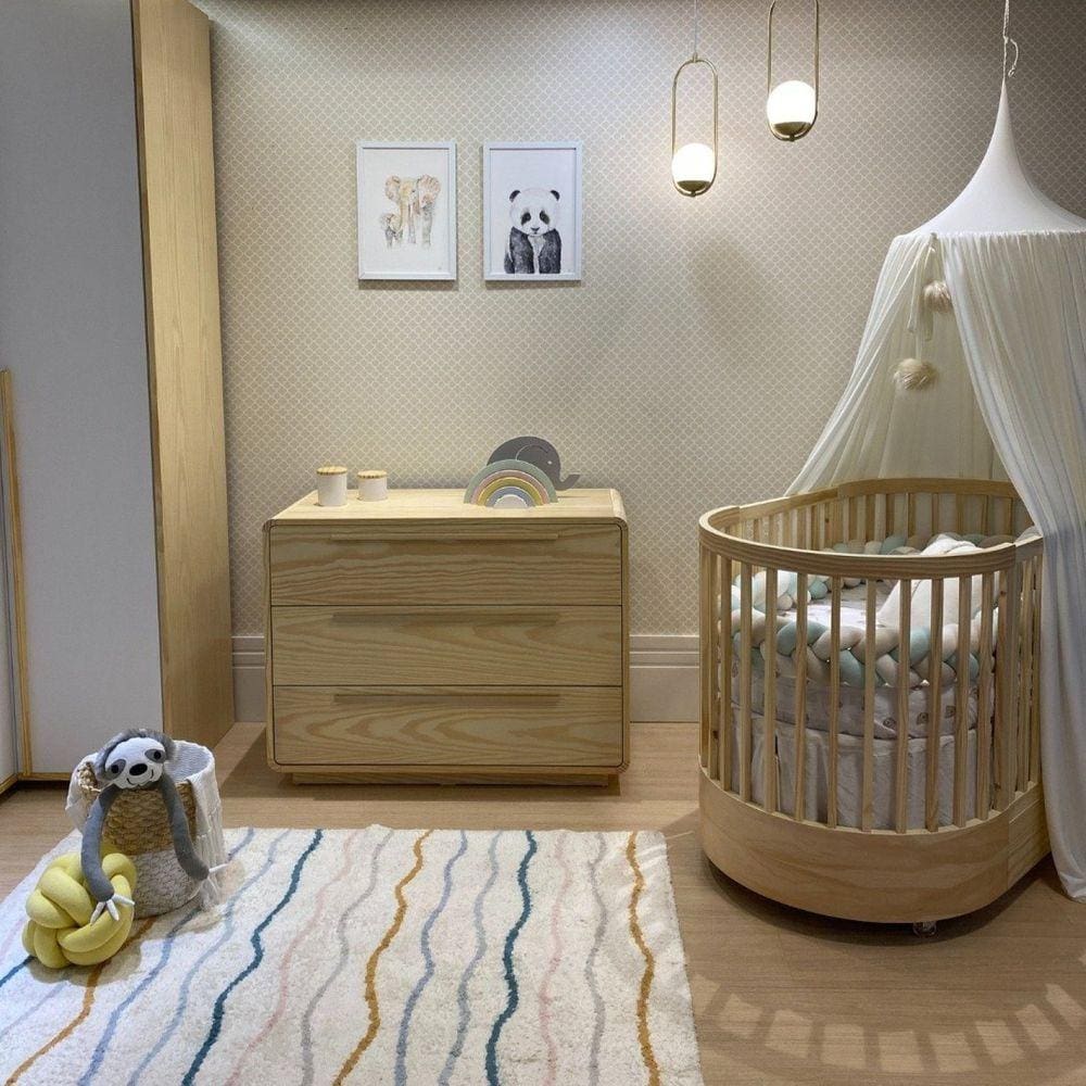 Cômoda para Quarto Infantil 3 Gavetas Wave Marrom
