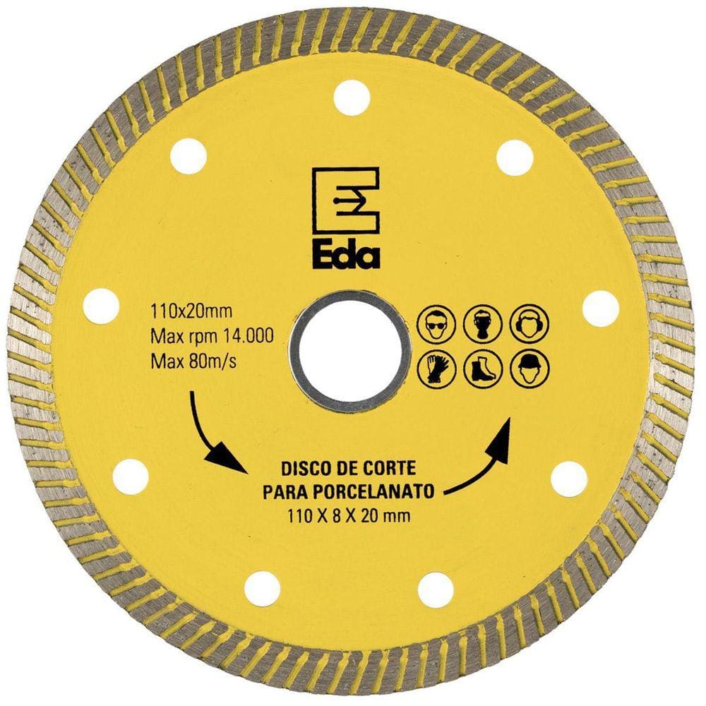 Disco De Corte Para Porcelanato 110Mm Turbo Diamantado Eda