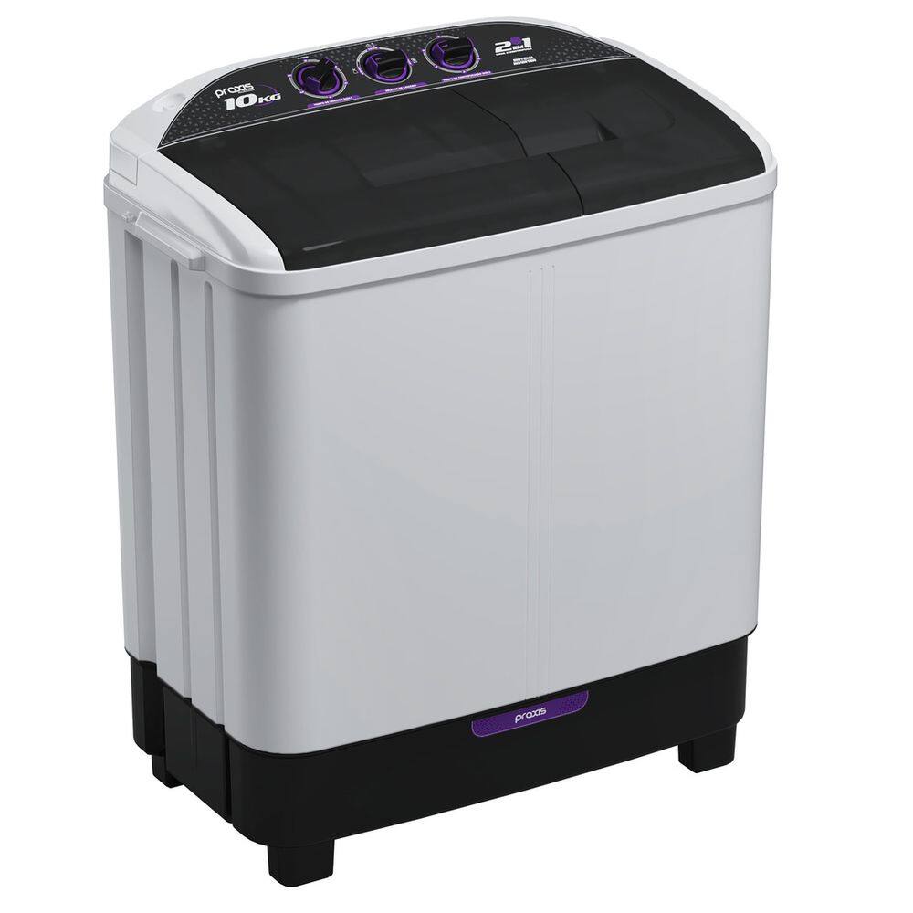 Lavadora de Roupa 10 Kg Branco Twin Tub 2 em 1 Praxis - 220v