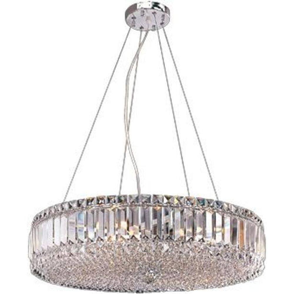 Pendente Lustre Alcmera De Cristal Para Led 37Cm