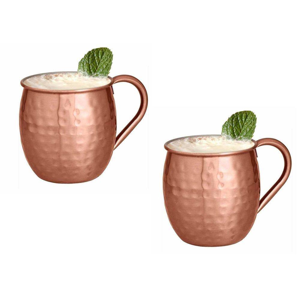 Kit 2 Caneca Moscow Mule Inox Martelada 550Ml Drink Bar