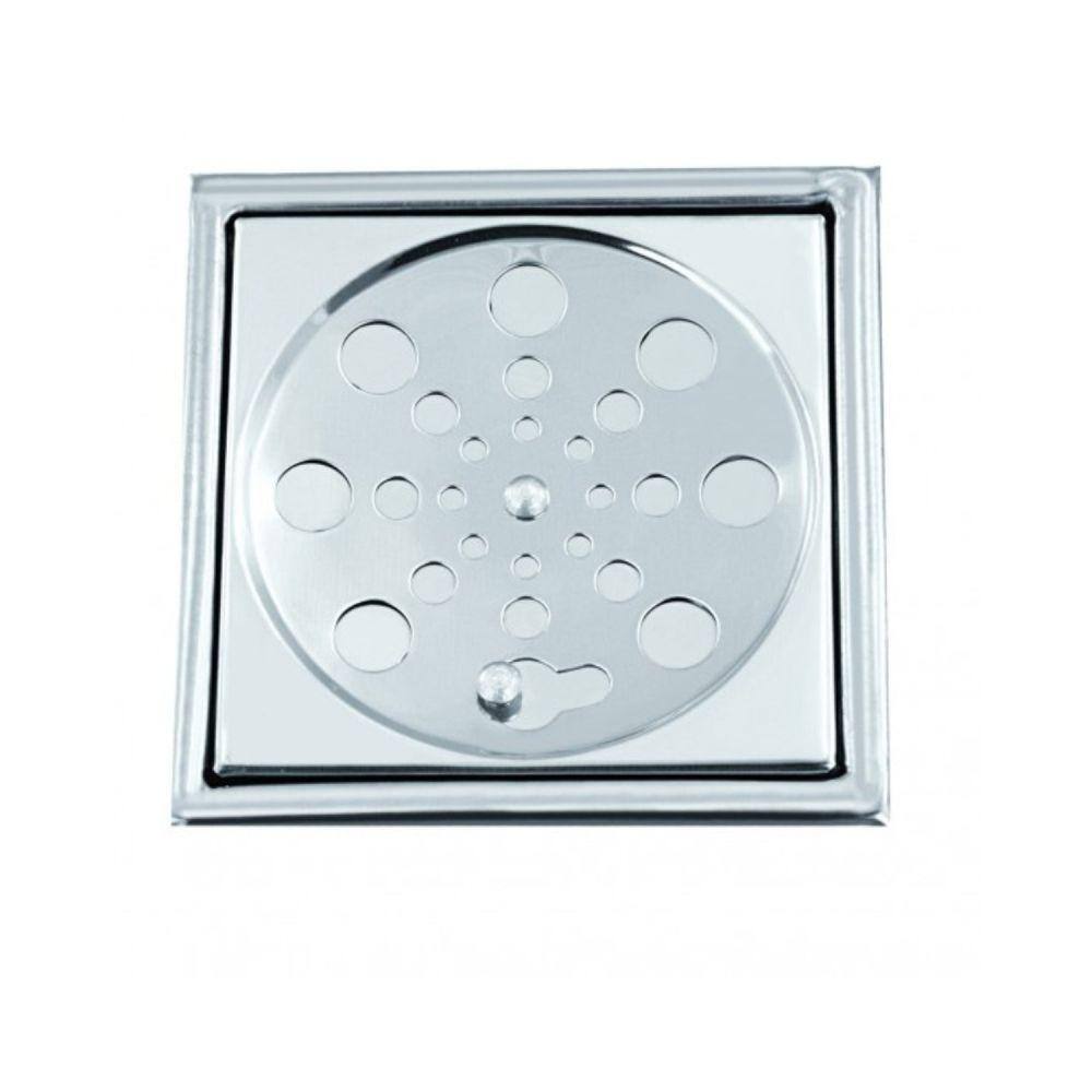 Grelha Inox Quadrada Com Caixilio e Fechamento 10 CM Inox Natural