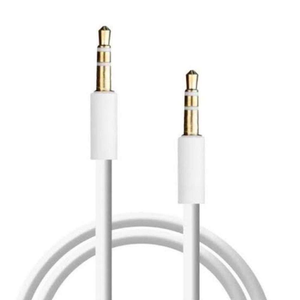 Cabo De Audio Slim P2 Macho Para P2 Macho Od:4Mm, Branco, 1.2M Mxt