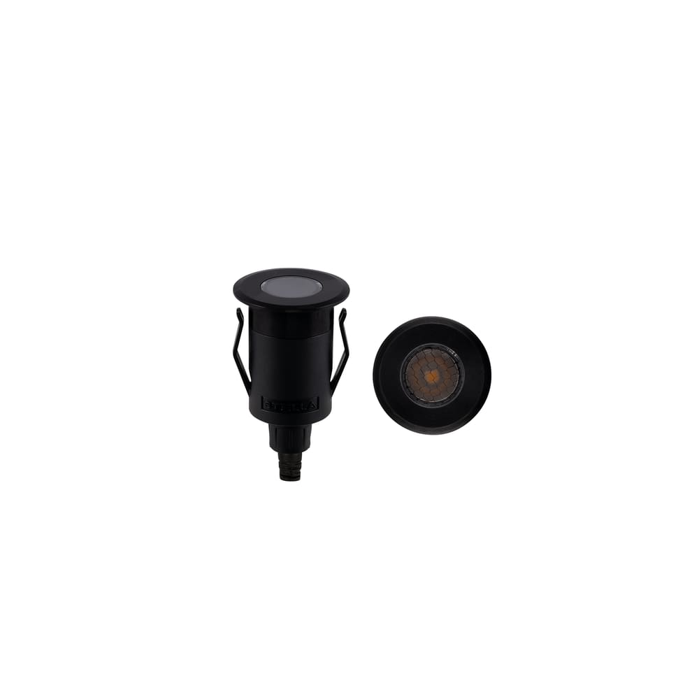 Balizador de solo Bivolt recuado 1W 3000K Preto Balizador de solo preto recuado Bivolt